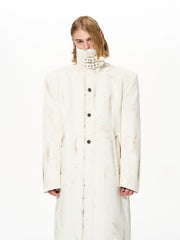 【25s Dec.】Hand-painted Stand-up Collar Patchwork Fur Coat