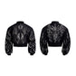 【25s Sep.】Cropped Stand Collar Biker Jacket with Embroidery