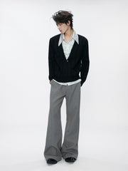 Cross-Over Embroidered Flared Trousers
