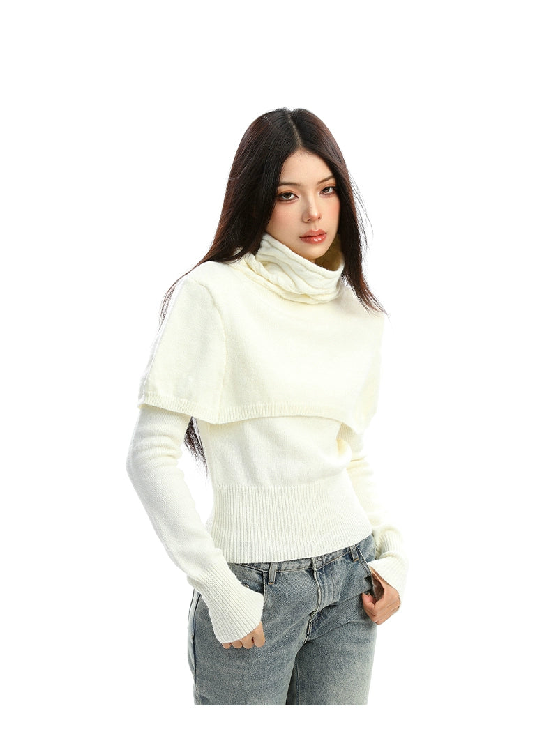 【25s Dec.】Detachable Cape Shawl Sweater