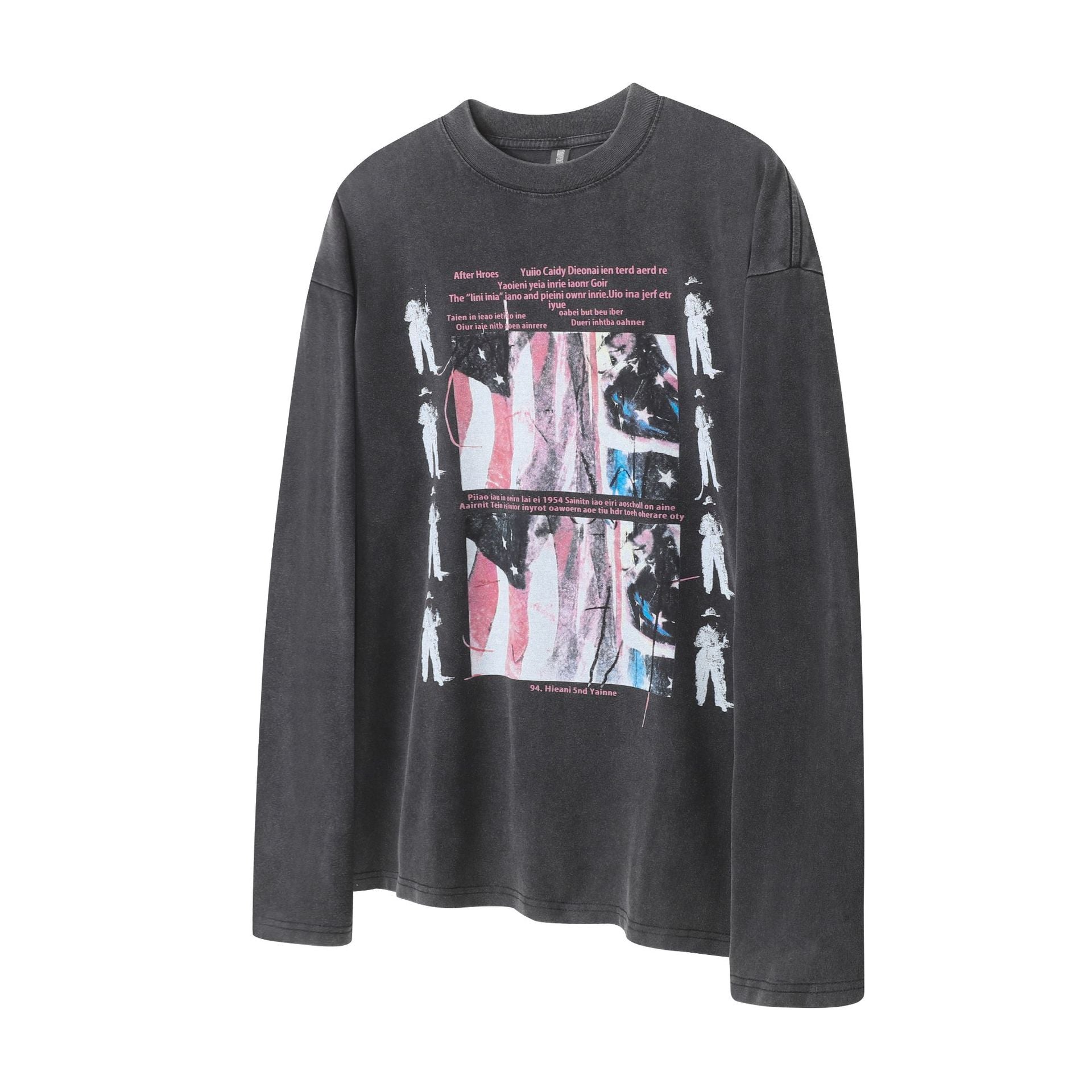 Layered Distressed Washed Long Sleeve Tee