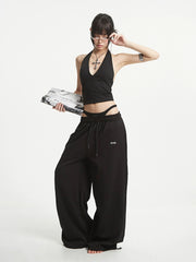 【25s Aug.】Black Backless Halter Corset Top