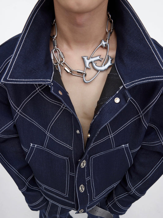 Metal Punk Frosted Necklace