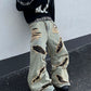 【Jun 25s.】Ripped Leopard Print Loose Wide Leg Jeans