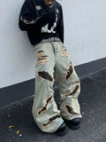 【Jun 25s.】Ripped Leopard Print Loose Wide Leg Jeans