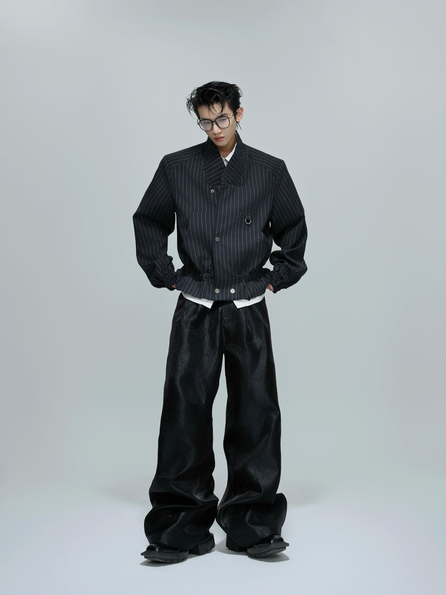 【25s Nov.】Stand-up Collar Zip-up Button Jacket