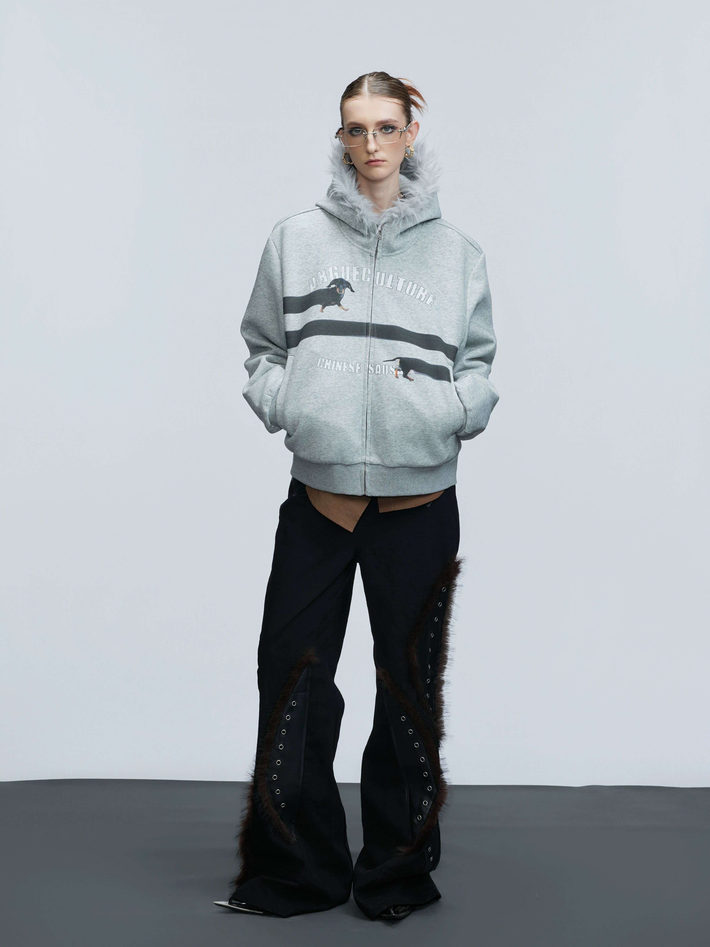 【25s Nov.】Elongated Dog* Vintage Fur Collar Hoodie