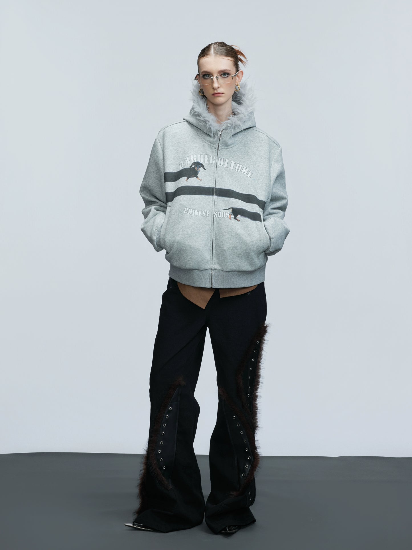 【25s Nov.】Elongated Dog* Vintage Fur Collar Hoodie