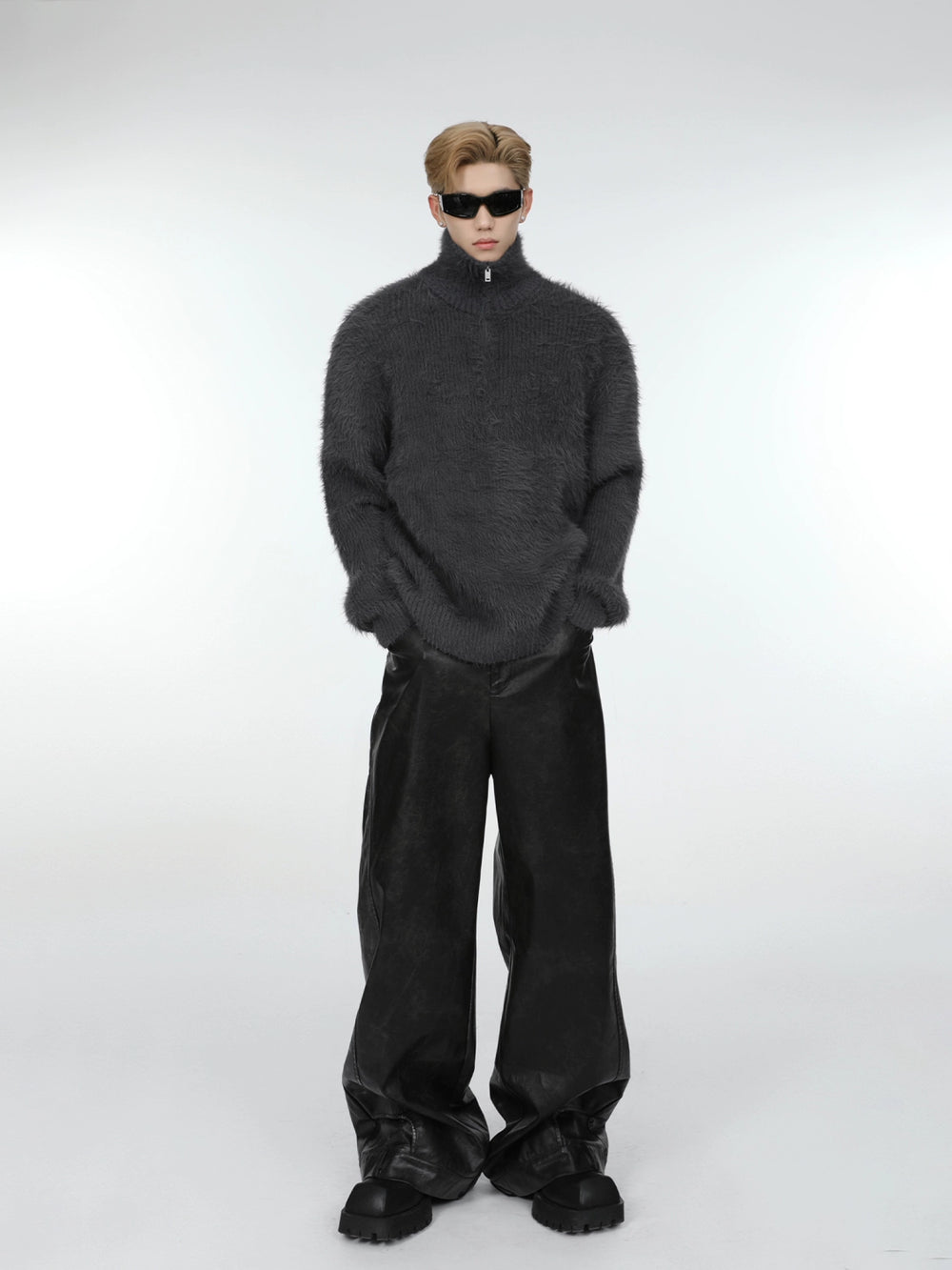 【24s Dec.】Half-Zip High Neck Knit Sweater ArtsKoreanMan