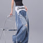 【25s Jul.】Lace Overlay Distressed Blade-Cut Wide Floor Jeans