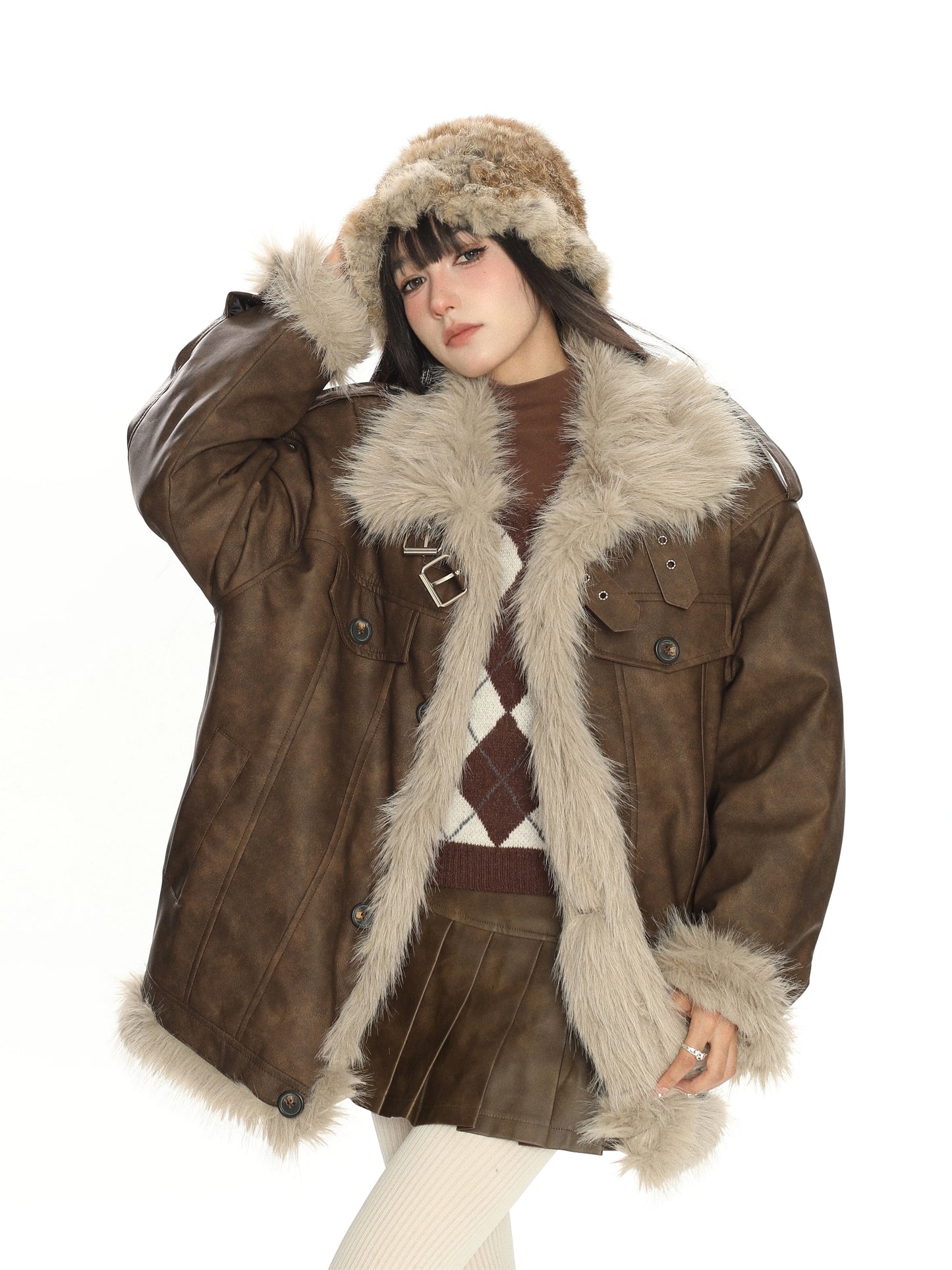 【25s Feb.】Brown Shearling Cotton Jacket