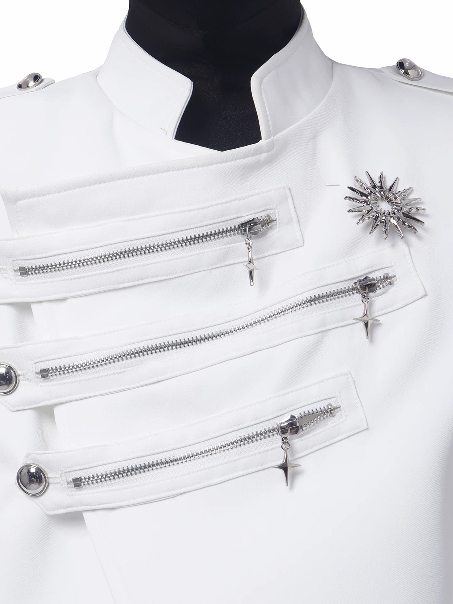 Deconstructed Knight Stand Collar Blazer