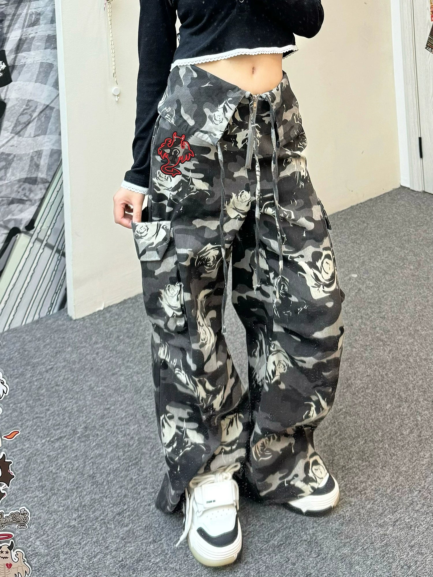 【26s Apr.】Ghost Rose Camo Cargo Pants