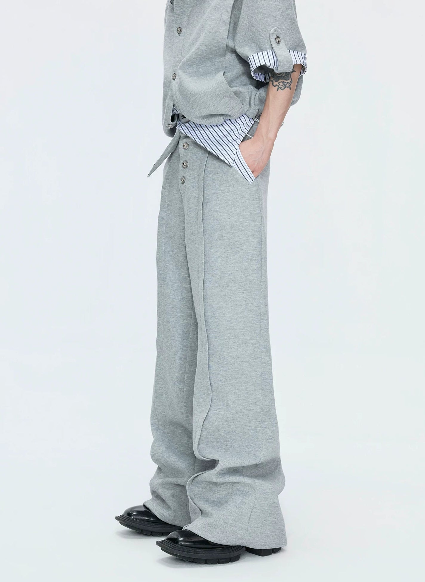 【26s May】Striped Layered Cardigan Tee Set