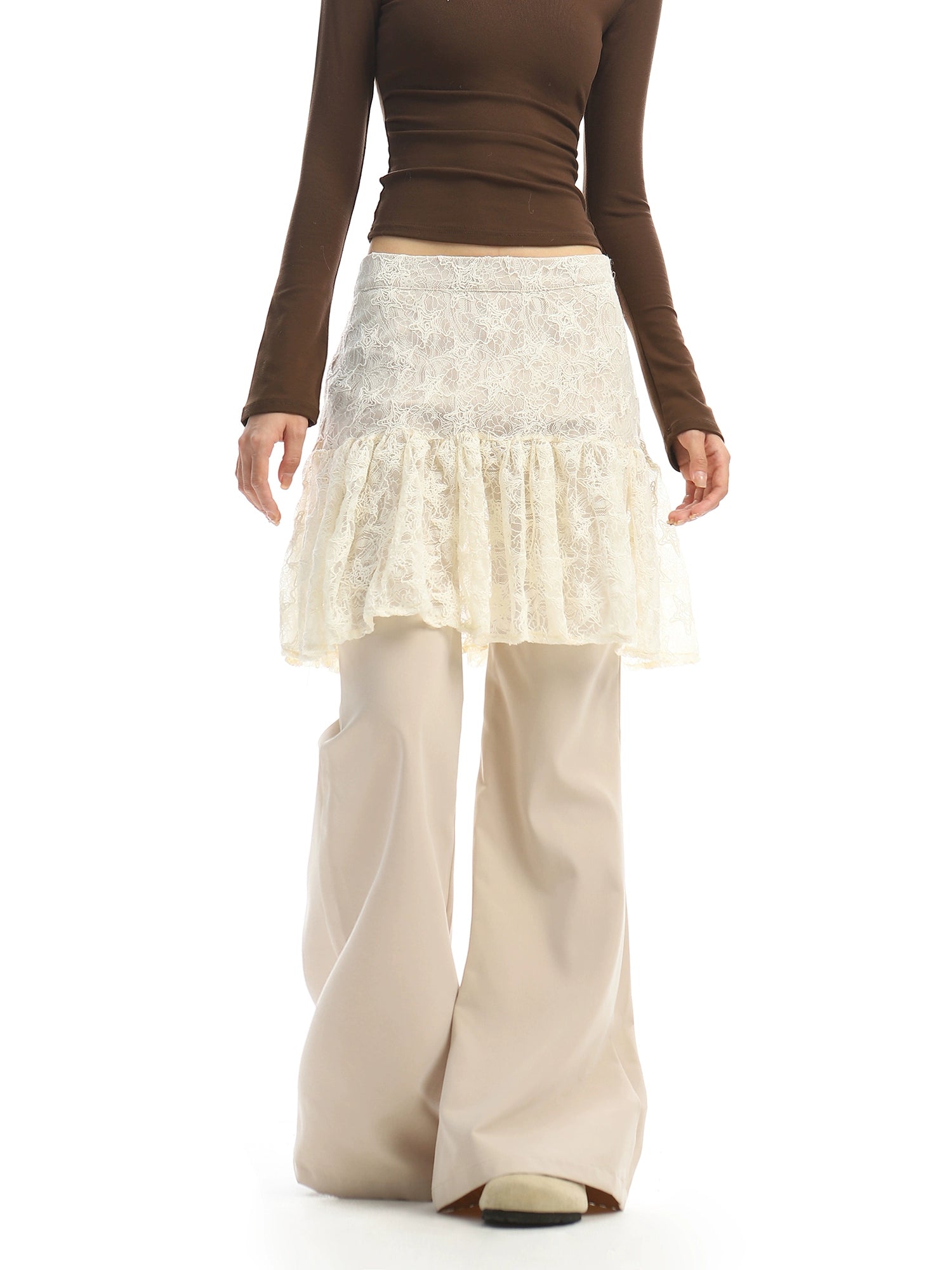 【25s Dec.】Lace Skirt with Casual Pants