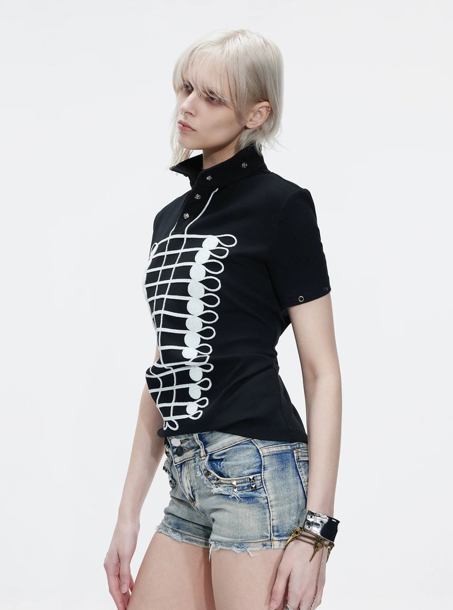 Napoleon Chain Embroidered Polo Tee