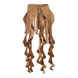 【25s Apr.】Sexy Tassel Draped Belt Buckle Skirt