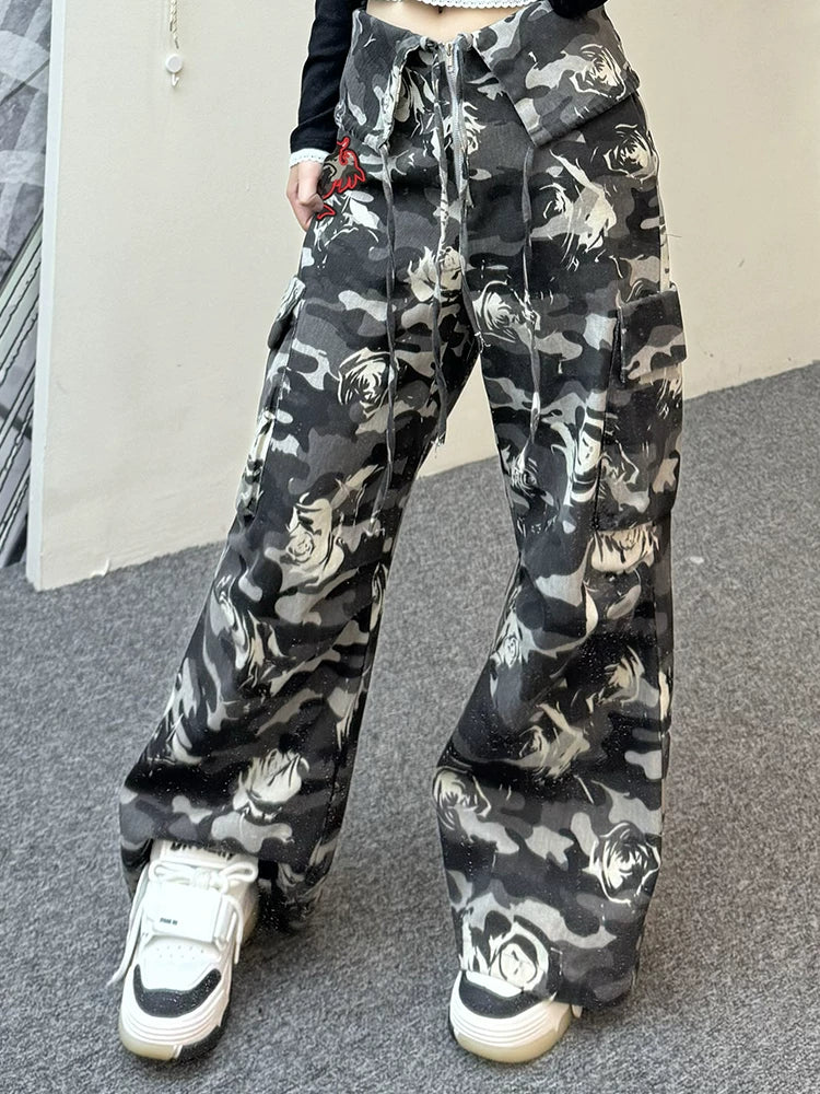 【26s Apr.】Ghost Rose Camo Cargo Pants