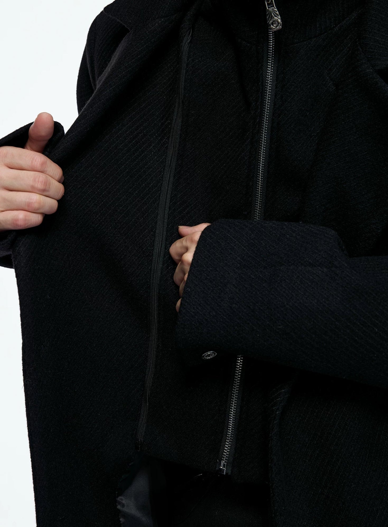 Power Collar Wool Blend Coat