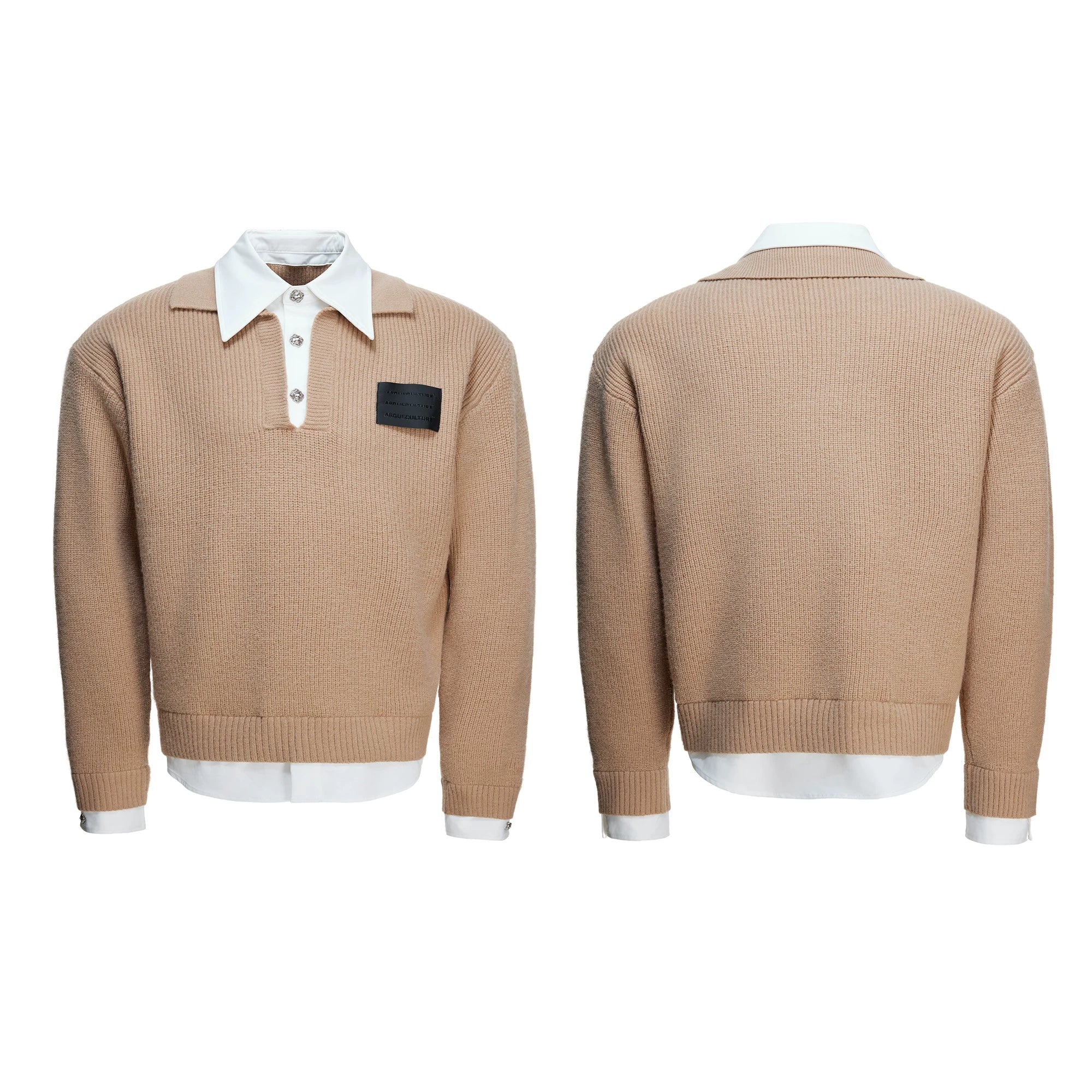 Layered Shirt Knit Sweater