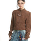 【25s Sep.】Vintage Brown Short Moto Jacket