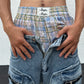 【25s Aug.】Deconstructed Heavy-Washed Patchwork Denim Jeans