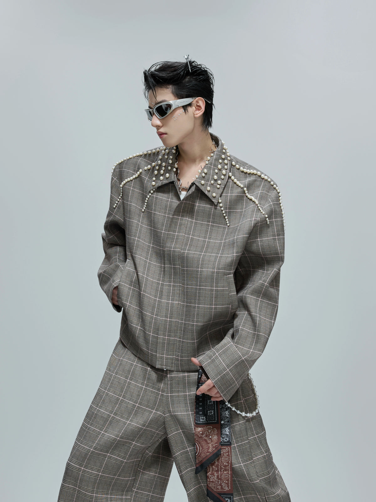 【25s Oct.】Pearl Houndstooth Lapel Jacket/Pants