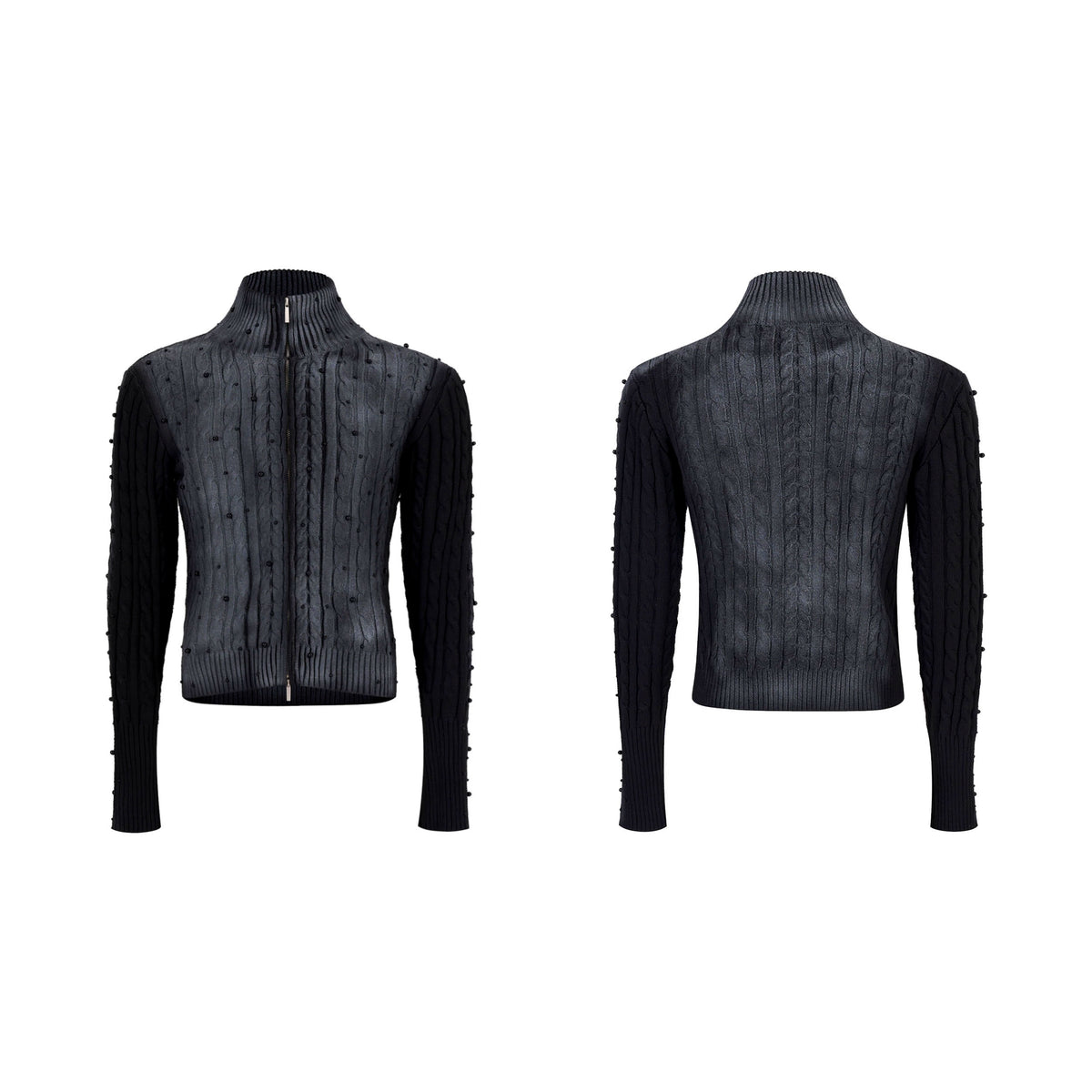 【25s Oct.】Gradient Cable-knit Hooded Sweater