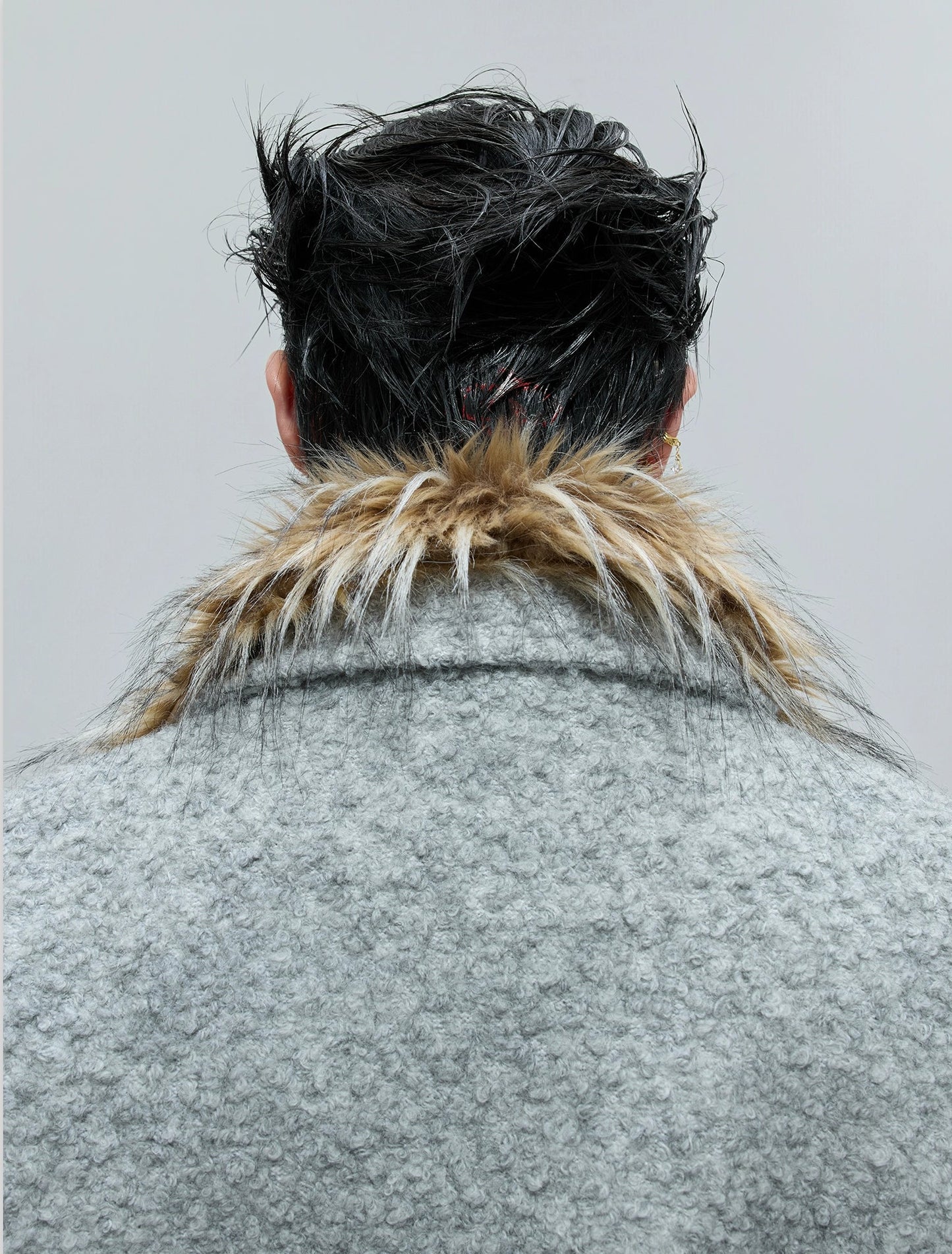 【25s Nov.】Faux Wolf Fur Collar Detachable Thick Warm Coat