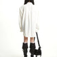 【25s Aug.】Loose Lapel Metal-Button Padded Shoulder Shirt