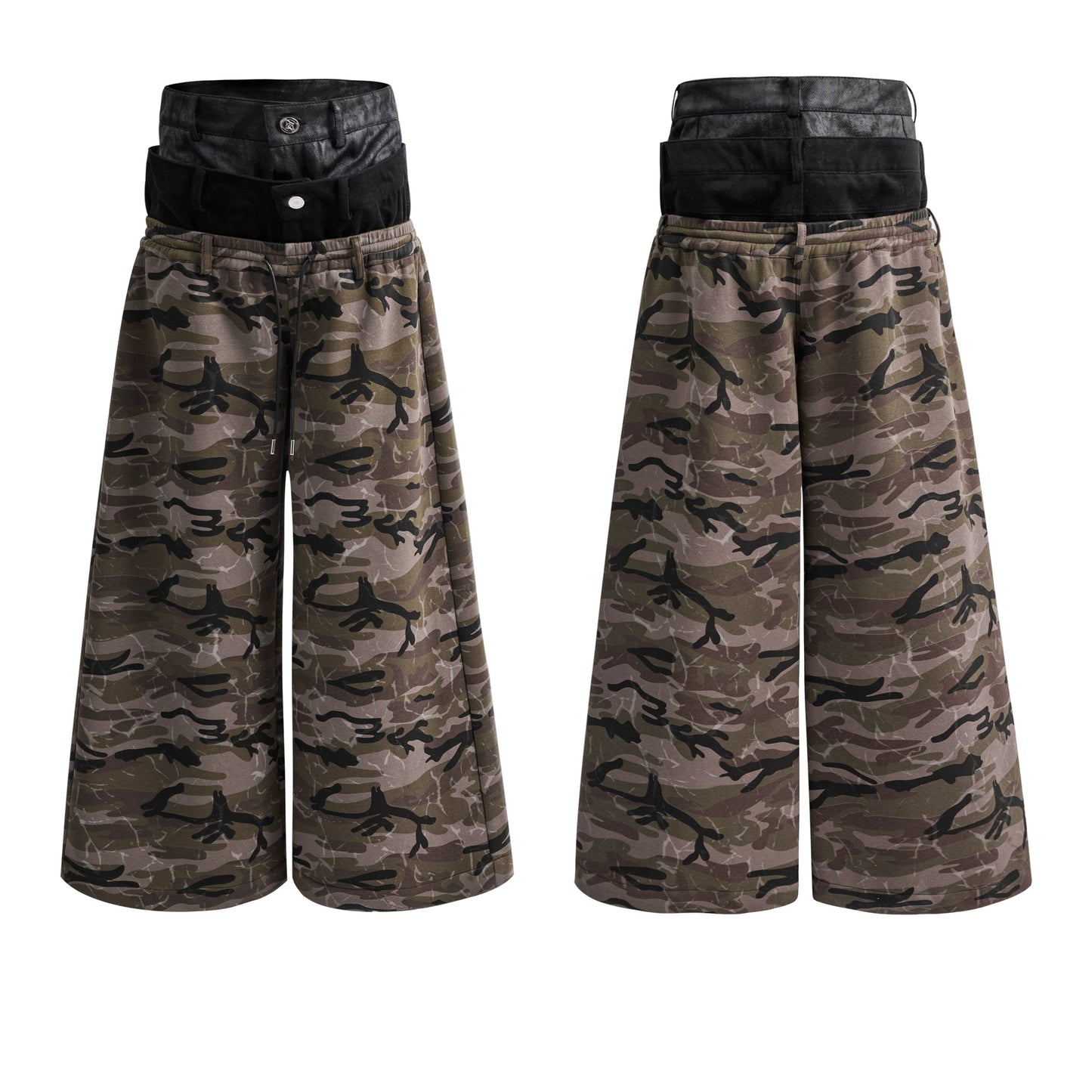 【25s Feb.】Retro Camouflage Wide Leg Cargo Pants