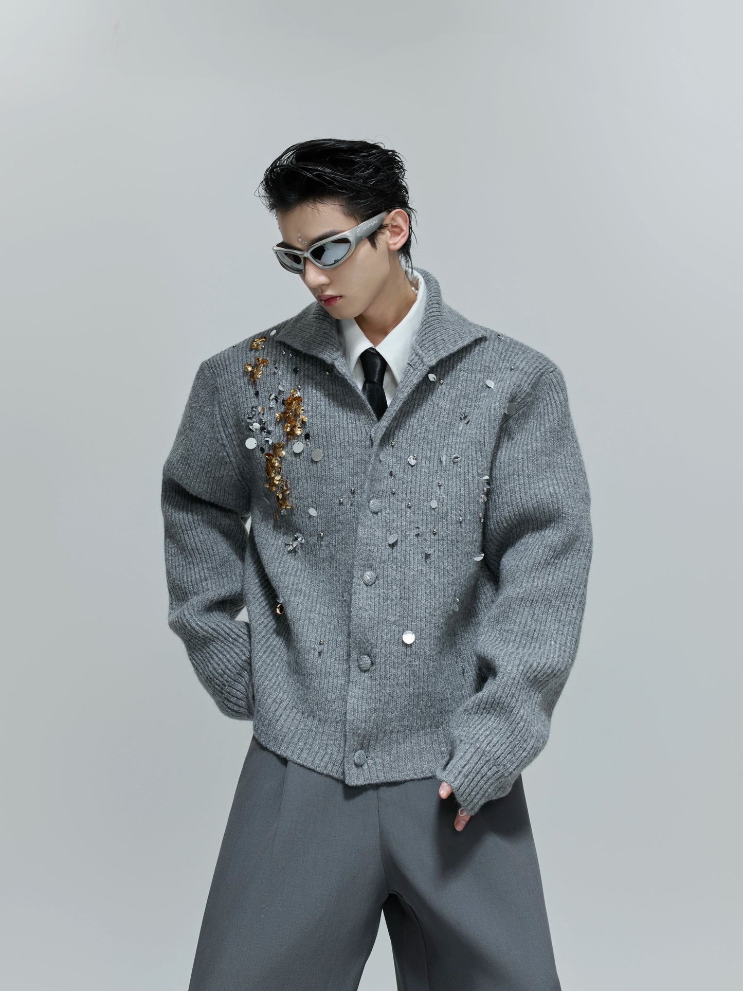 French Sequin Fashion Knitted Sweater