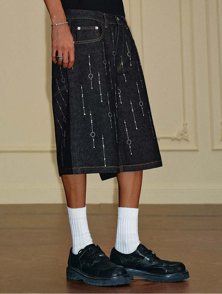 Galaxy Crystal Denim Shorts