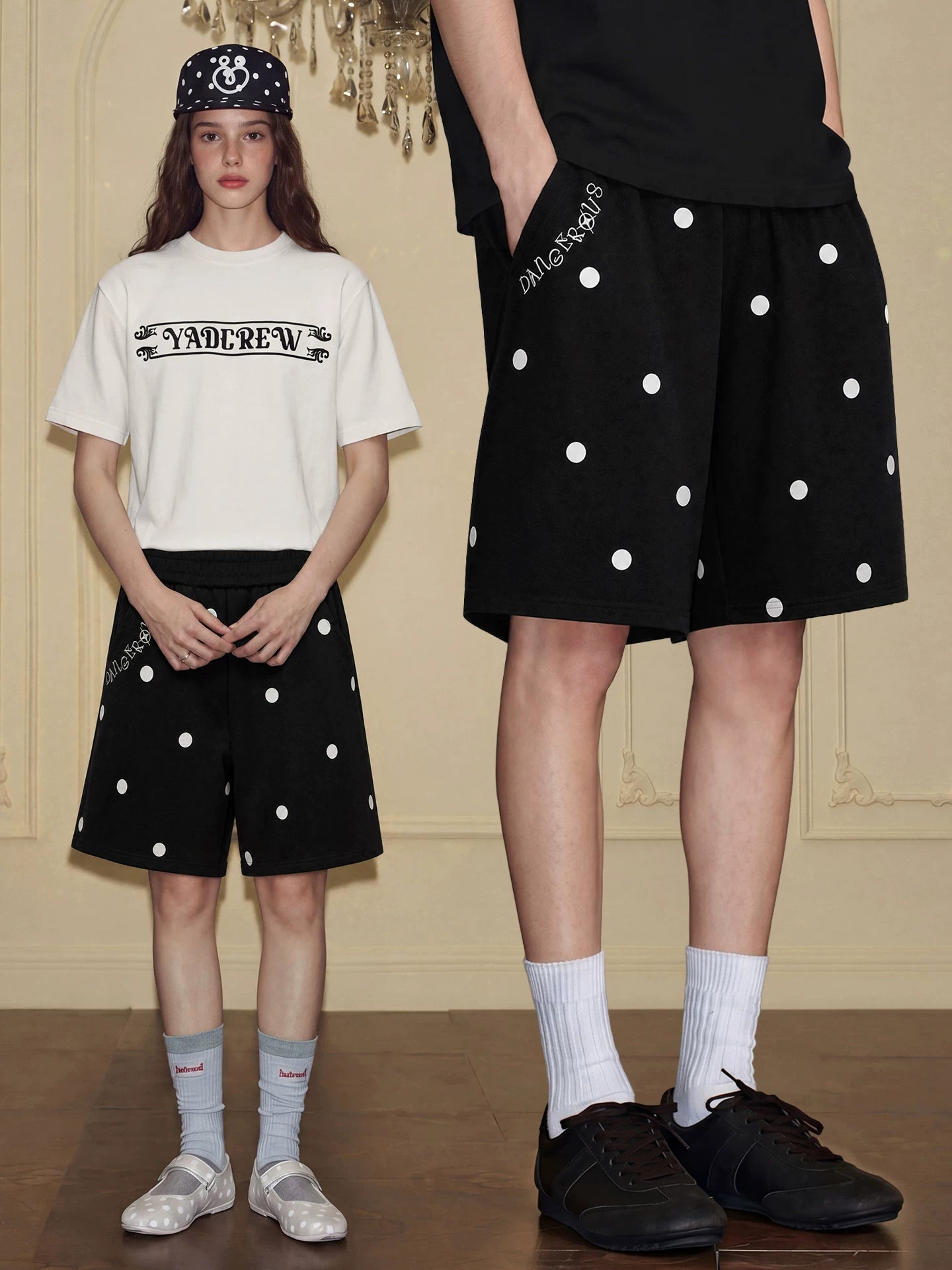 Polka Dot Wide-Leg Shorts