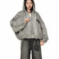 【25s Jul.】Mottled Distressed Striped Cotton Coat