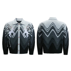 【26s Jan.】Gradient Color-blocked Knit Cardigan