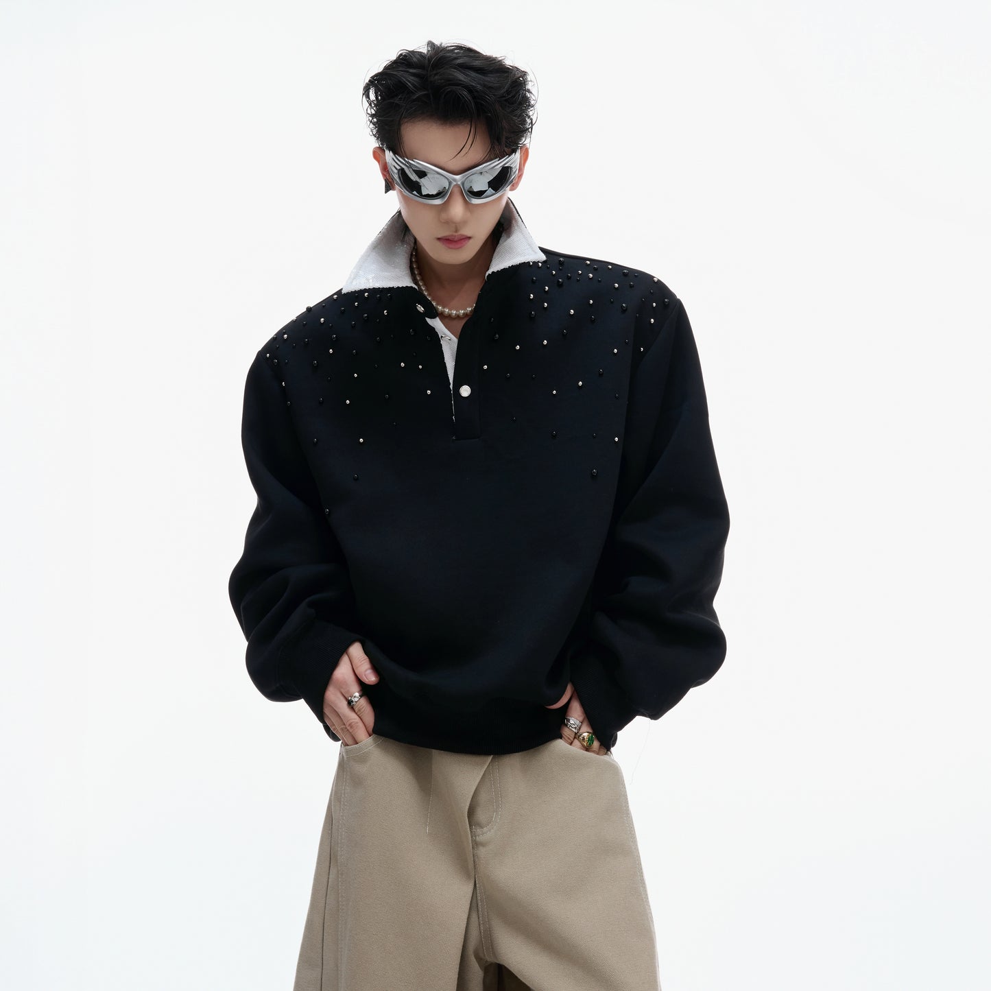 【25s Sep.】"Stars" Pearl Sequin Sweatshirt