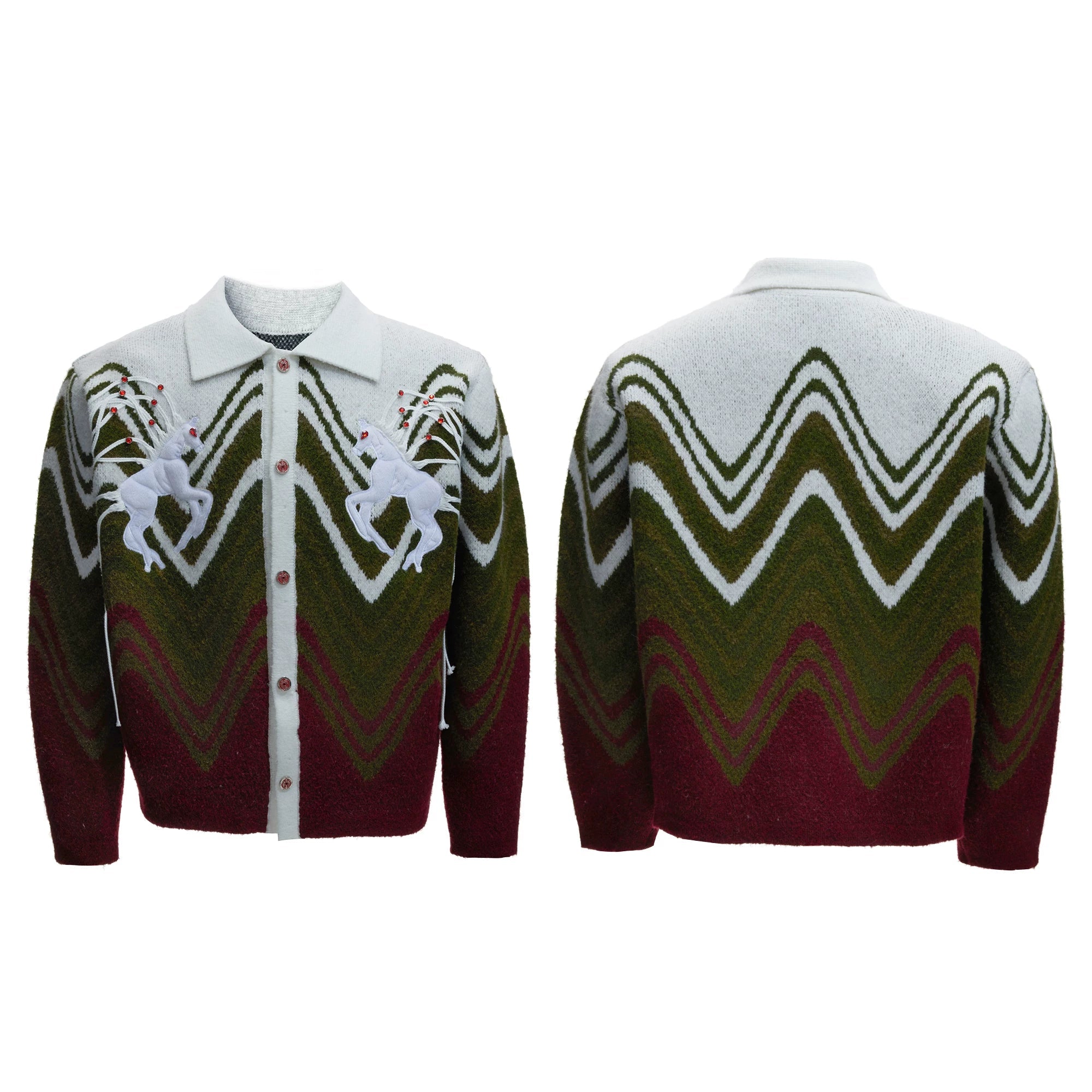 【26s Jan.】Gradient Color-blocked Knit Cardigan