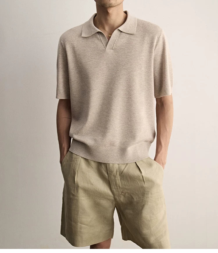 Ice Silk Knit Polo Shirt