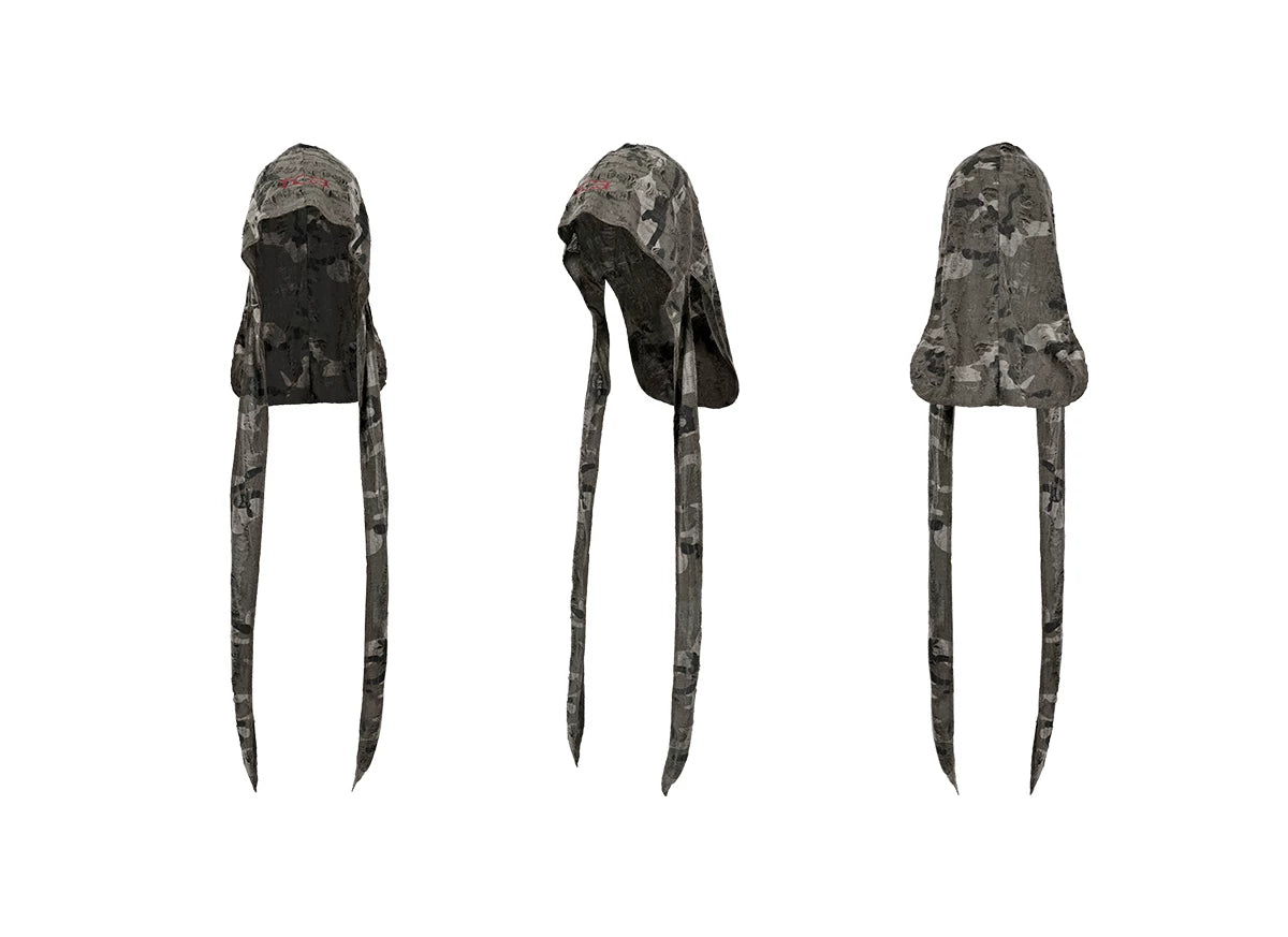 Distressed Camo Embroidered Durag