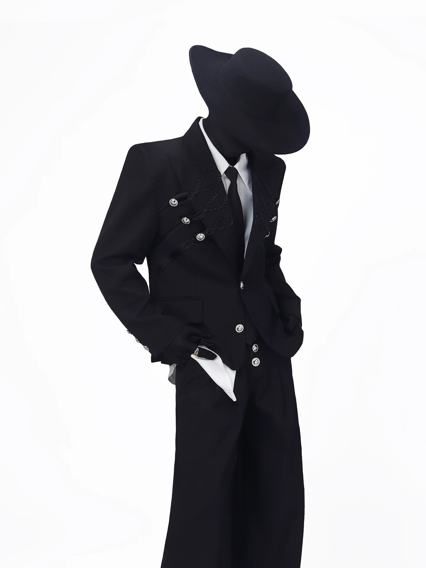 Napoleon Braided Jacket + Wide-Leg Trousers