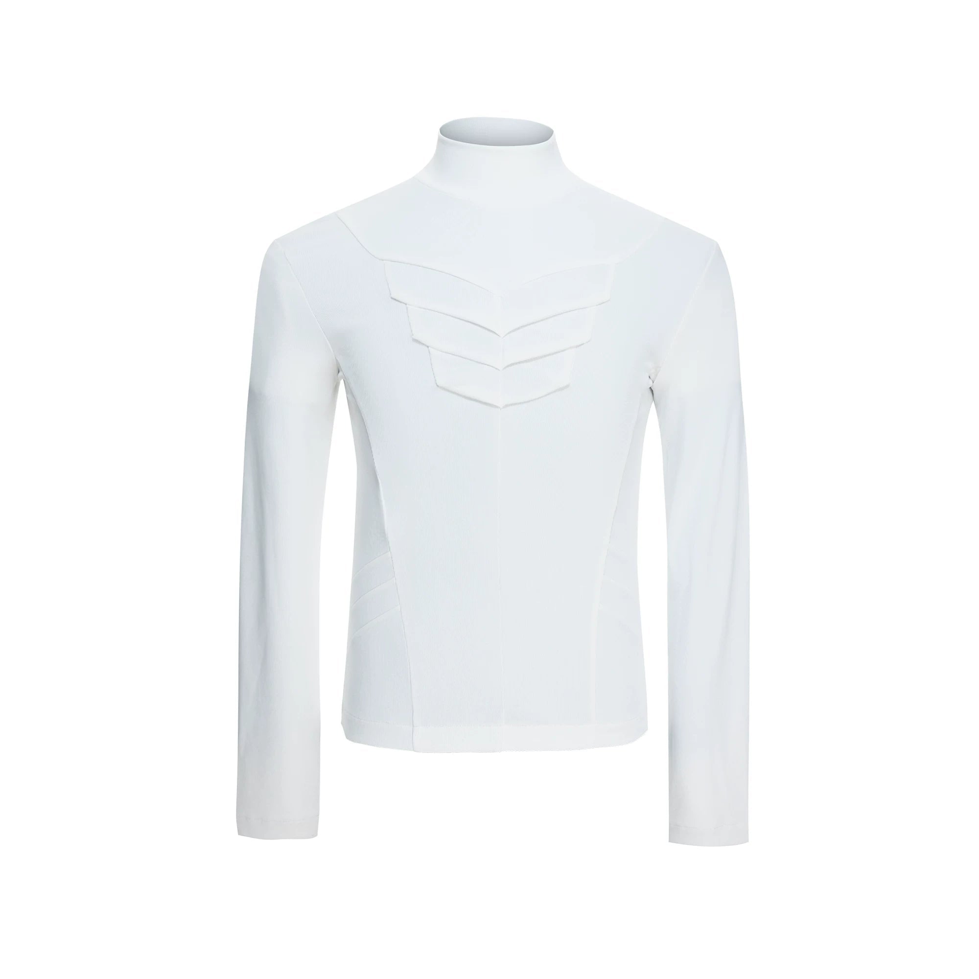 Sculpted Mock Neck Long Sleeve Tee