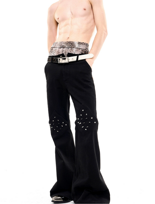 【25s Oct.】Rivet Dark Knight Casual Flared Pants