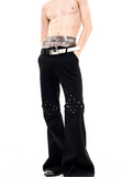 【25s Oct.】Rivet Dark Knight Casual Flared Pants