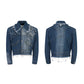 【25s Oct.】Distressed Raw-edge Metal Rivets Denim Jacket