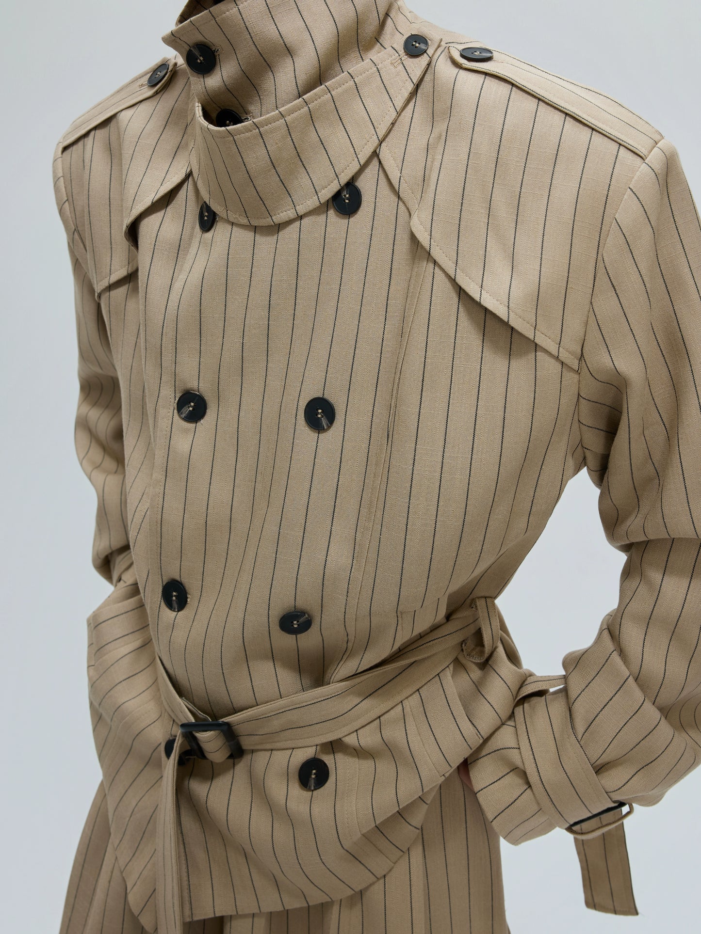 【25s Nov.】Striped Multi-panel Belted Jacket/Trousers