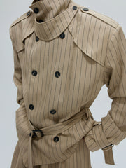 【25s Nov.】Striped Multi-panel Belted Jacket/Trousers