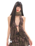 【25s Apr.】Camo Retro Halter Tie Skirt Set