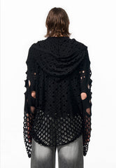 【25 Apr.】Hollow Pearl Embellished Hooded Sweater