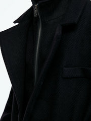 Power Collar Wool Blend Coat